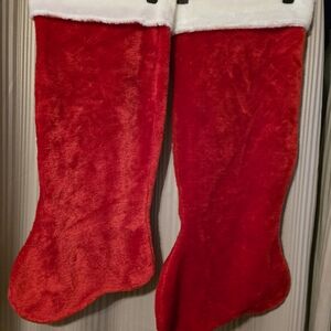 Source Unknown Red and White Holiday Stockings